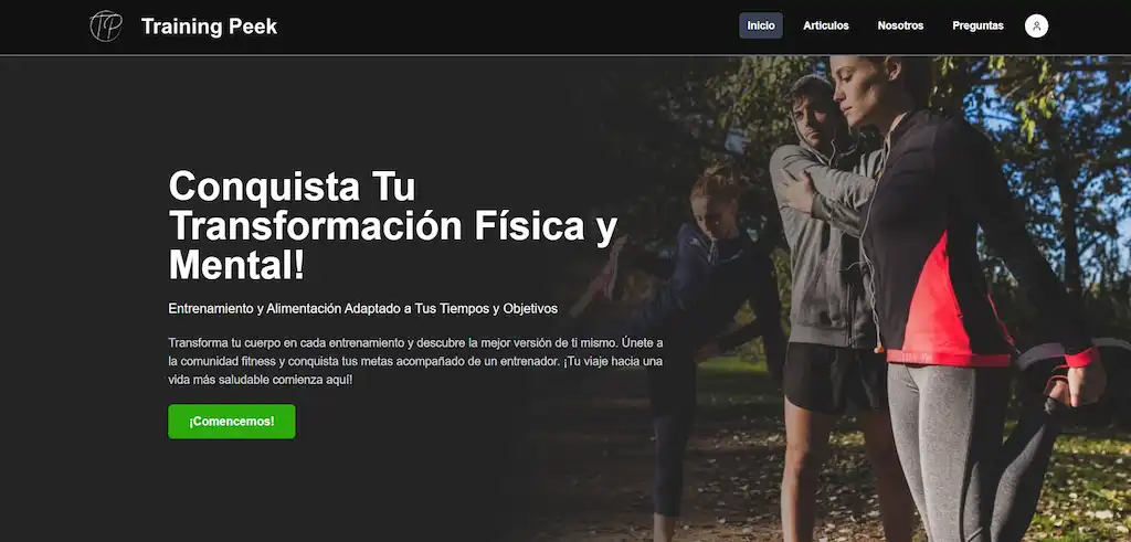 Screenshot of TrainingPeek website