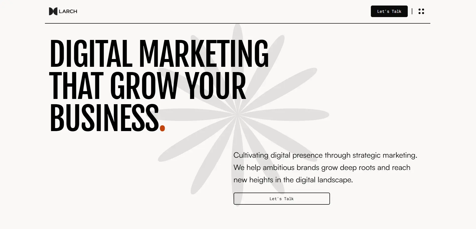 Screenshot of Larch website