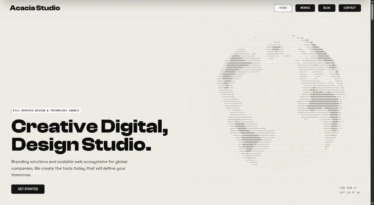 Screenshot of Acacia Studio website